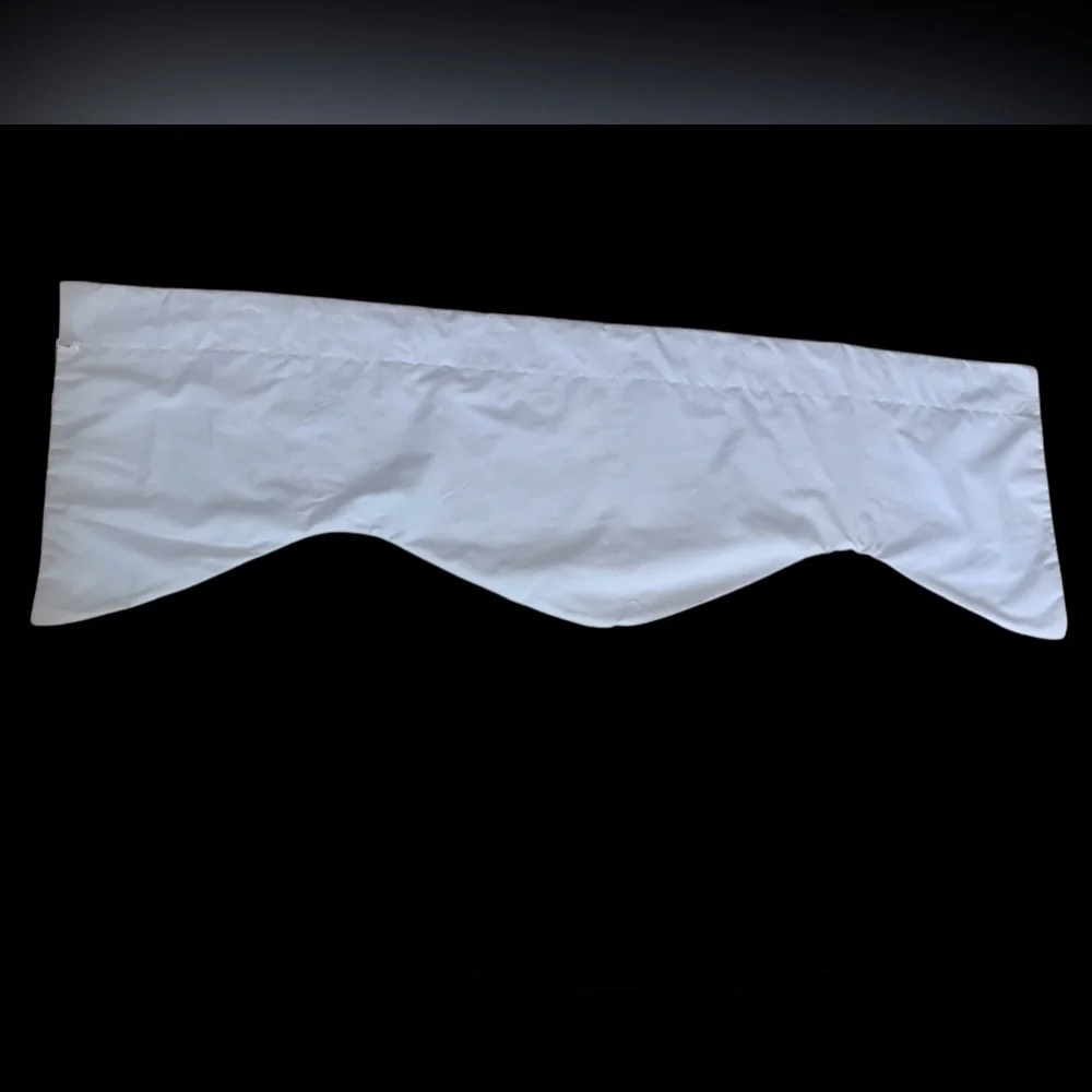 Captiva Shaped Rod Pocket Valance Victor Mill SeaCoral Design White Lining 50x17
